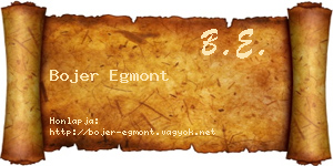 Bojer Egmont névjegykártya